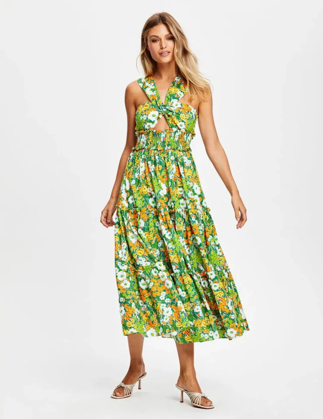 Alice Mccall California Sun Midi Dress Green Size 8 for rent on The Volte - main image