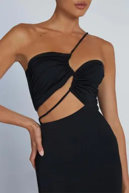 By Johnny Siya Splice Gather Dress Black Size 6 for rent on The Volte - image 2