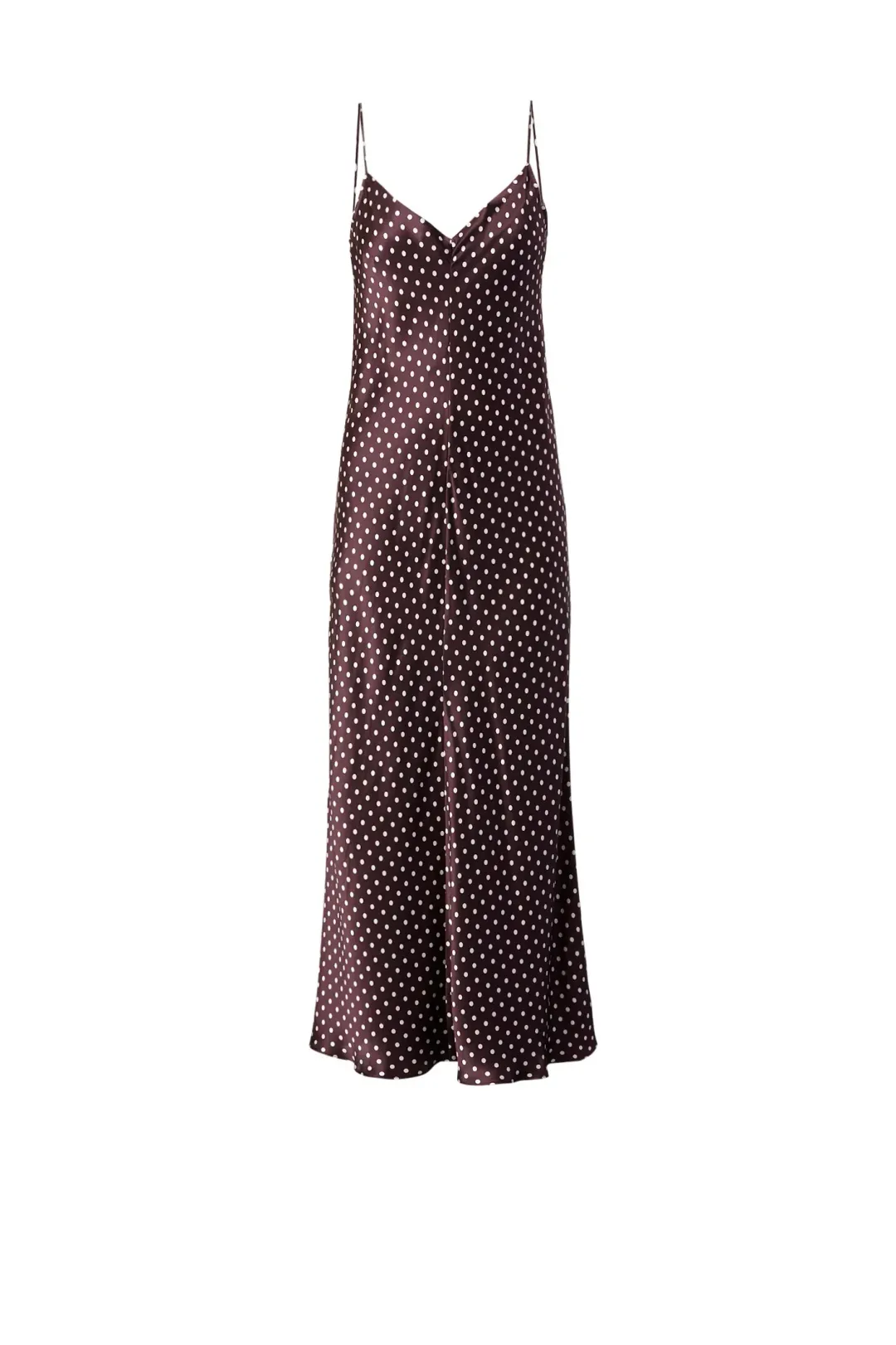 Scanlan Theodore Silk Bias Dot Dress Burgundy Size 12 for rent on The Volte - main image