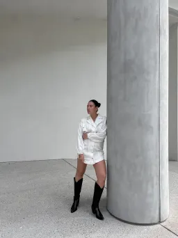 Aje Prima Trench Dress White Size 6  for rent on The Volte - image 2