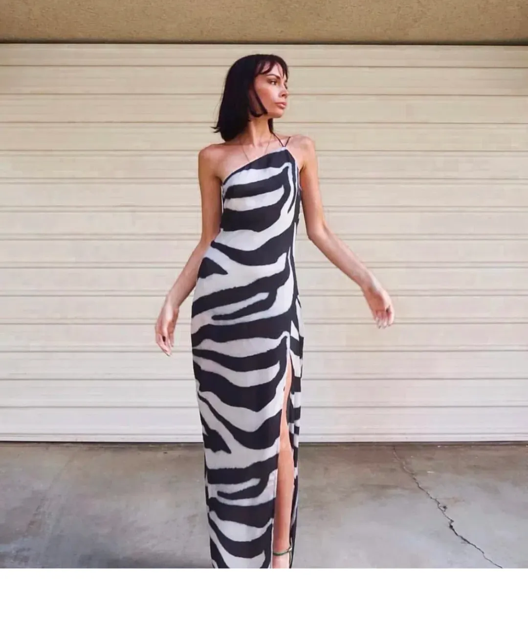 Derma Department Arielle Maxi Dress Zebra Print Size 10 for rent on The Volte - main image