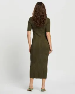 Bec & Bridge Esme Knit Midi Dress Olive Size 12 for rent on The Volte - image 3