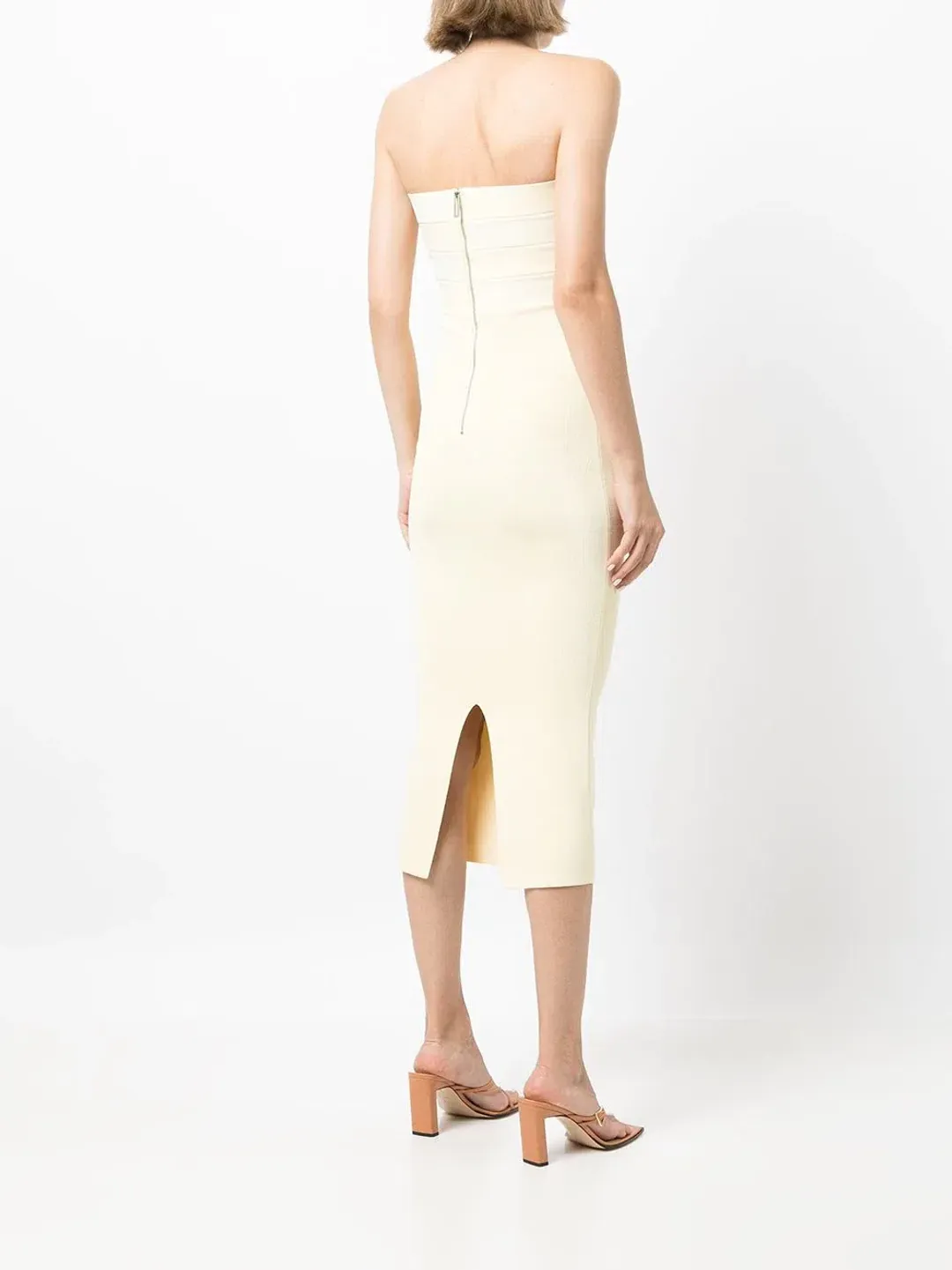 Dion Lee Interlock Bustier Dress Yellow/Cream Size S/ AU 8 for rent on The Volte - main image