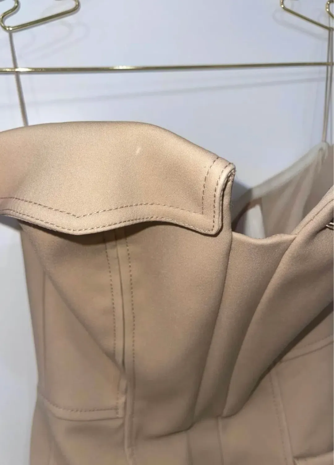 Dion Lee Pocket Bustier Dress Tan Size 6 for rent on The Volte - main image