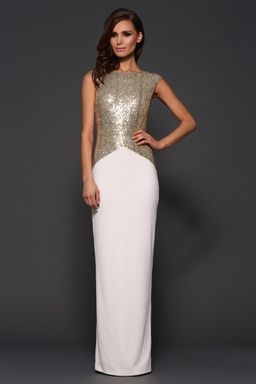 Elle Zeitoune White Gold Ruby Dress size 10 for rent on The Volte - image 1