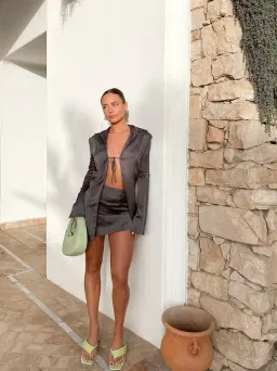 House of CB Ailsa Top and Catalina Mini Skirt Set Gray Size 8 for rent on The Volte - image 4