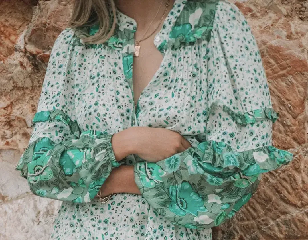 Spell & The Gypsy 'Unicorn Tears' Maxi Dress Green Size 8 for rent on The Volte - main image