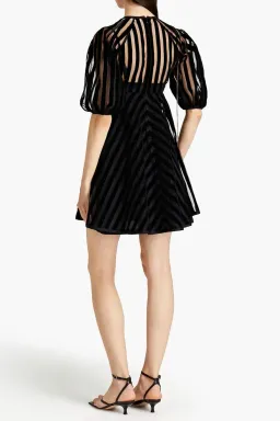 Zimmermann Striped Mini Dress Black Size 0/Au 8  for rent on The Volte - image 2