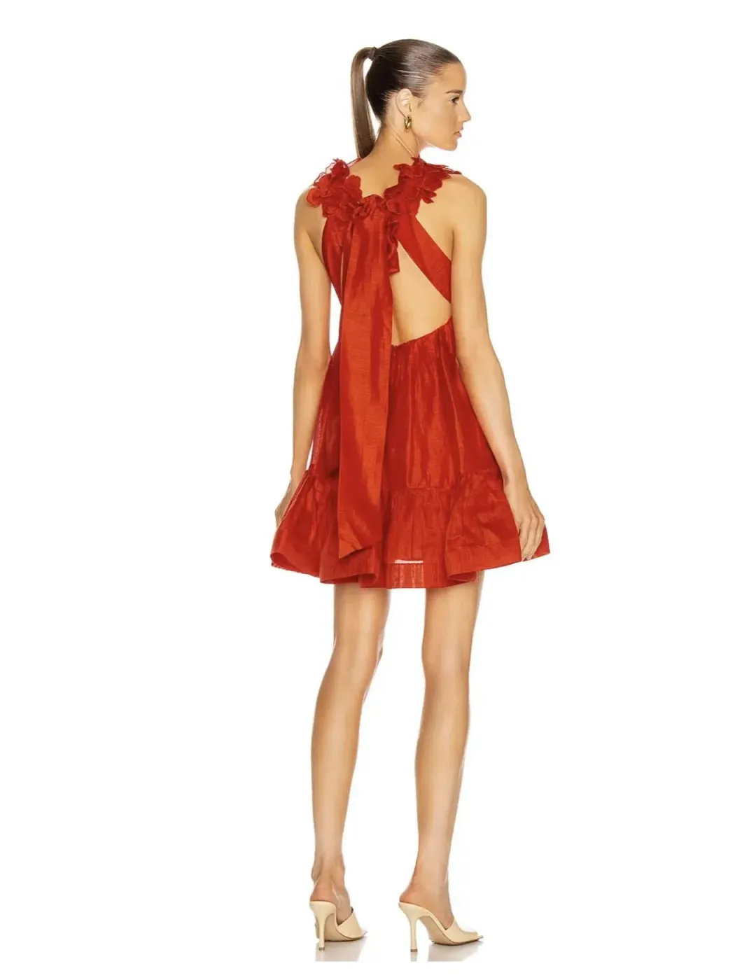 Zimmermann Lovestruck Garland Mini Dress Red Size 3 / Au 14  for rent on The Volte - main image