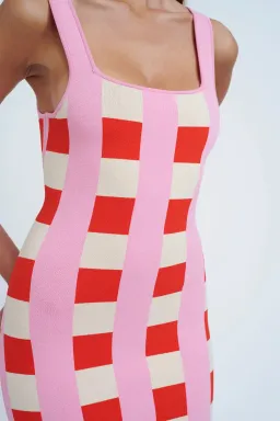 By Johnny Cora Check Knit Midi Dress Multi Size 6 for rent on The Volte - image 2