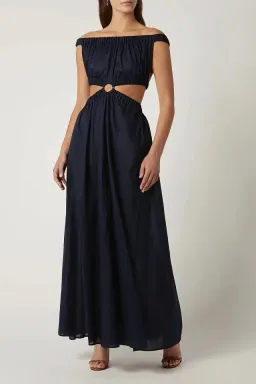 Scanlan Theodore Cotton Voil Ring Dress Navy Size M for rent on The Volte - image 1