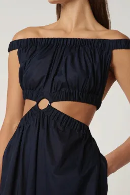 Scanlan Theodore Cotton Voil Ring Dress Navy Size M for rent on The Volte - image 2