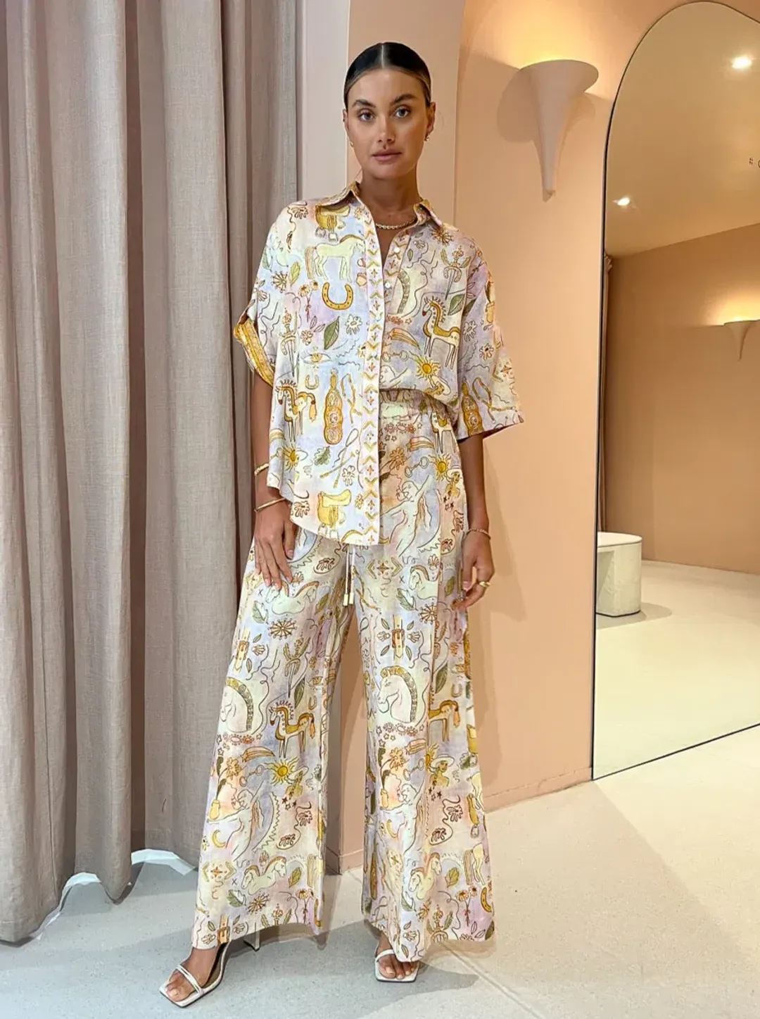 Alemais Solitaire Pants and Shirt Set Print Size 10 for rent on The Volte - main image