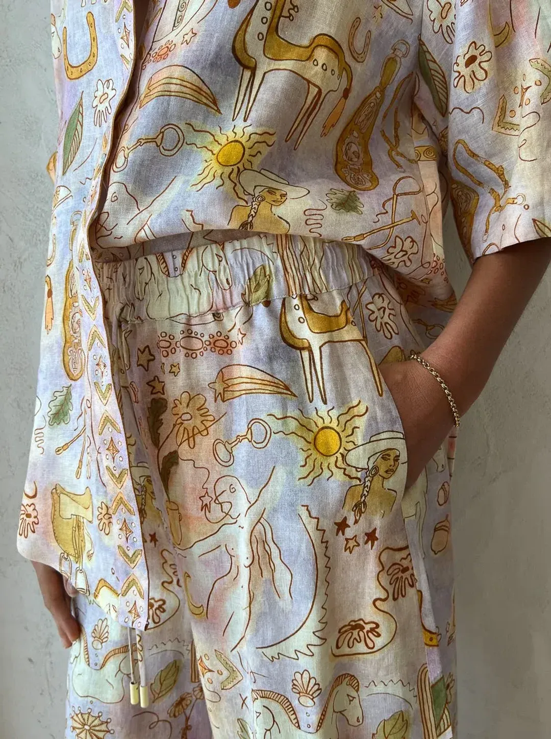 Alemais Solitaire Pants and Shirt Set Print Size 10 for rent on The Volte - main image