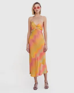 Suboo Sundown Twist Front Slip Dress Sunset Ombre Size XS / Au 6 for rent on The Volte - image 1