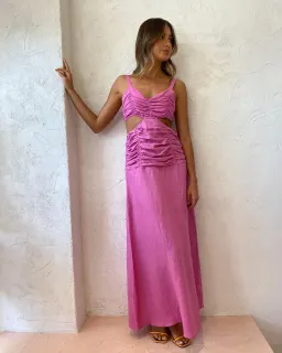 Suboo Aster Cut Out Maxi Dress Fuchsia Size XS / Au 6 for rent on The Volte - image 5