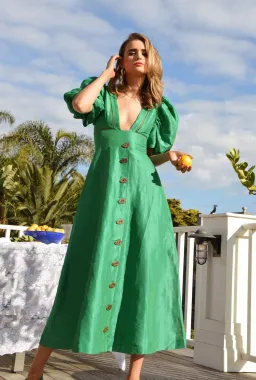 Mackenzie Mode CHRISTMAS DRESS  Etherial Maxi Dress Green Size 10 for rent on The Volte - image 1