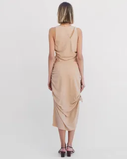 Suboo The Liz Rouched Midi Tank Dress Gold Size M / Au 10 for rent on The Volte - image 2