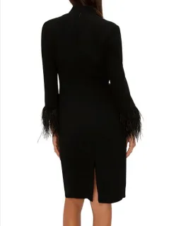 Carla Zampatti Feather Cocktail Dress Black Size 4 for rent on The Volte - image 3