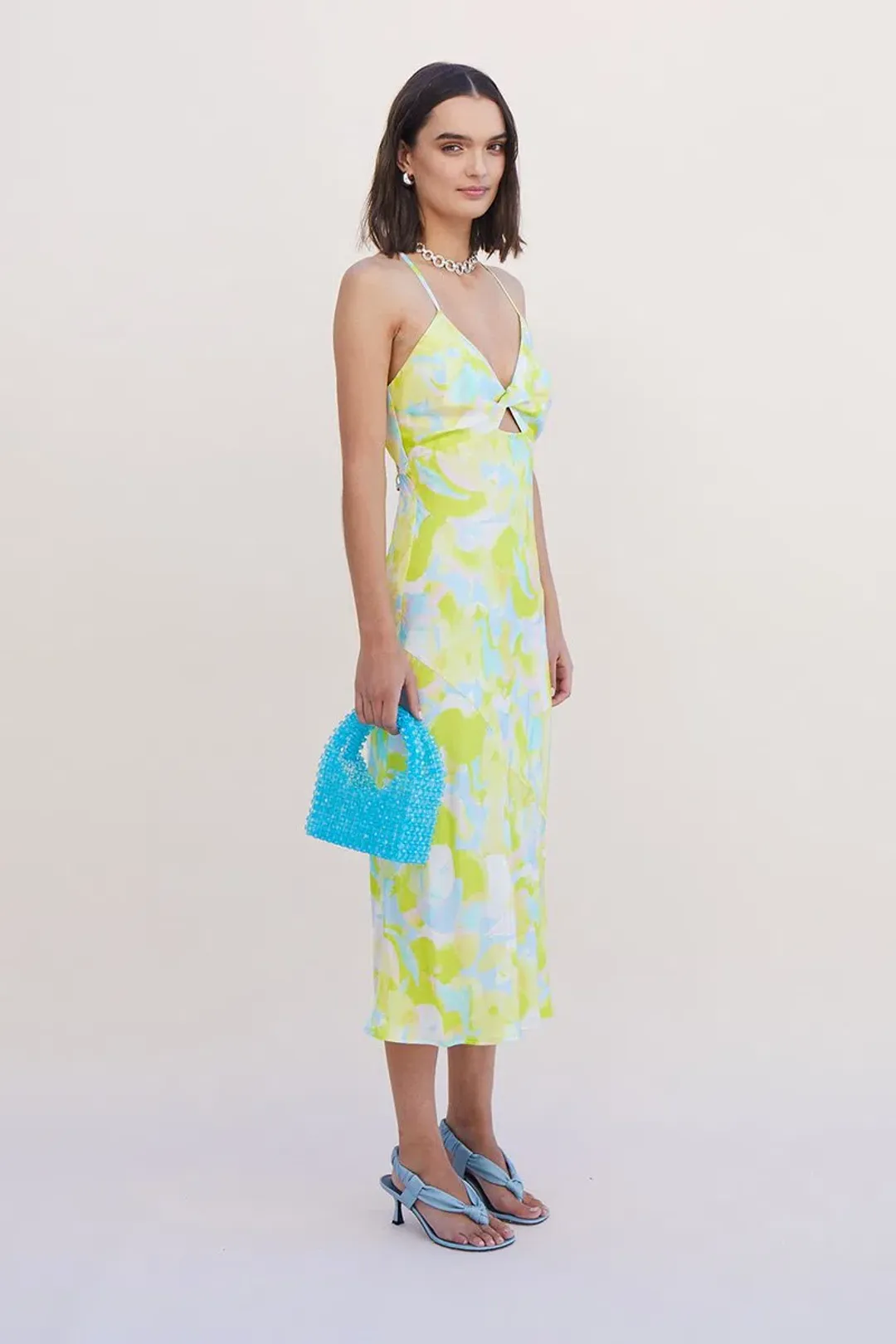 Suboo Kaleidoscope Twist Front Slip Dress Splash Print Size S / Au 8 for rent on The Volte - main image