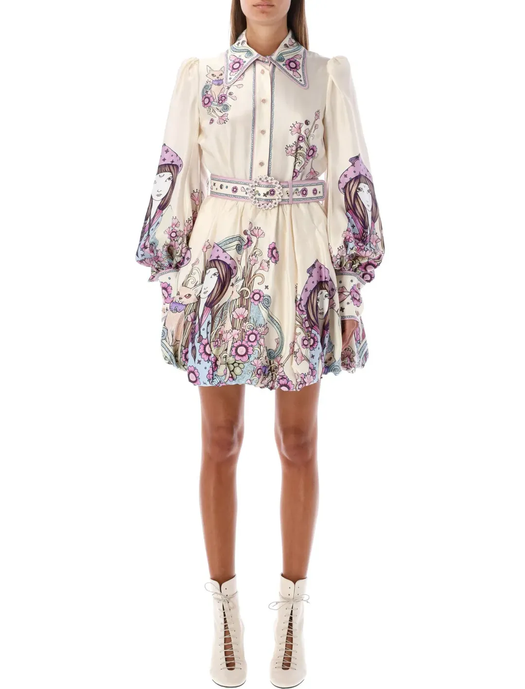 Zimmermann The Celestial Bubble Shirt Dress Print Size 8 for rent on The Volte - main image