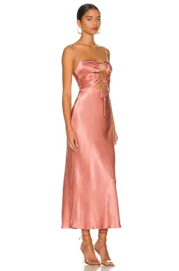 Shona Joy Eloise Lace Up Midi Dress Rose Size 10 for rent on The Volte - image 2