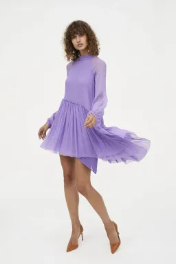 Manning Cartel Feather Weight Mini Dress Purple Size 8 for rent on The Volte - image 2