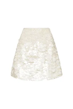 Aje Cherie Sequin Mini Skirt White Size 16 for rent on The Volte - image 4