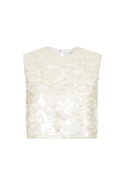 Aje Cherie Sequin Shell Top White Size 16 for rent on The Volte - image 3