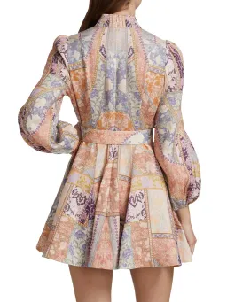 Zimmermann Kaleidoscope Buttoned Mini Dress Multi Swirl Floral Size 1 / Au 10 for rent on The Volte - image 5