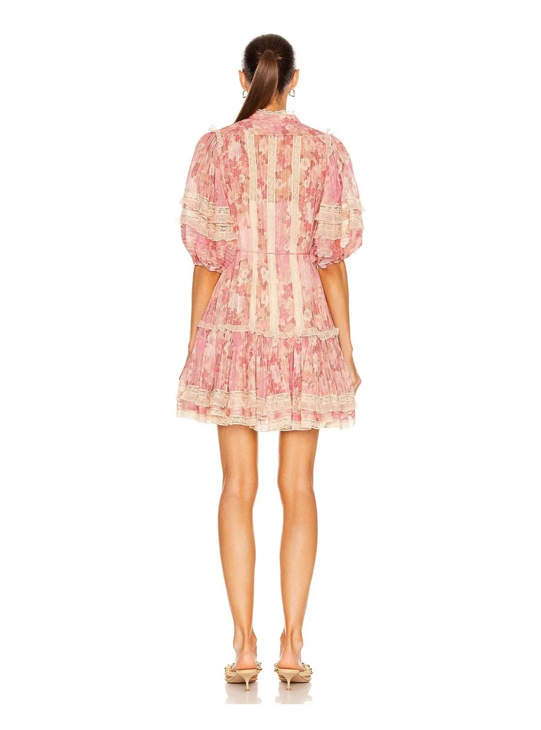 Zimmermann Concert Pintucked Mini Dress Cherry Meadows Size 1 / Au 10 for rent on The Volte - main image