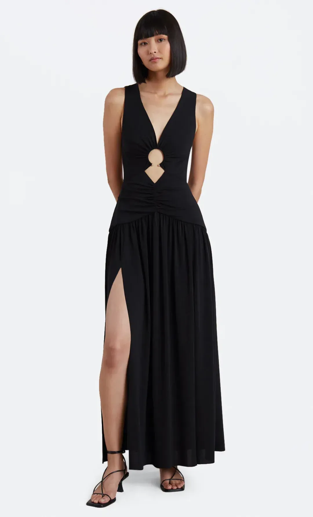 Bec & Bridge Lindsey V Maxi Dress Black Size 8 for rent on The Volte - main image