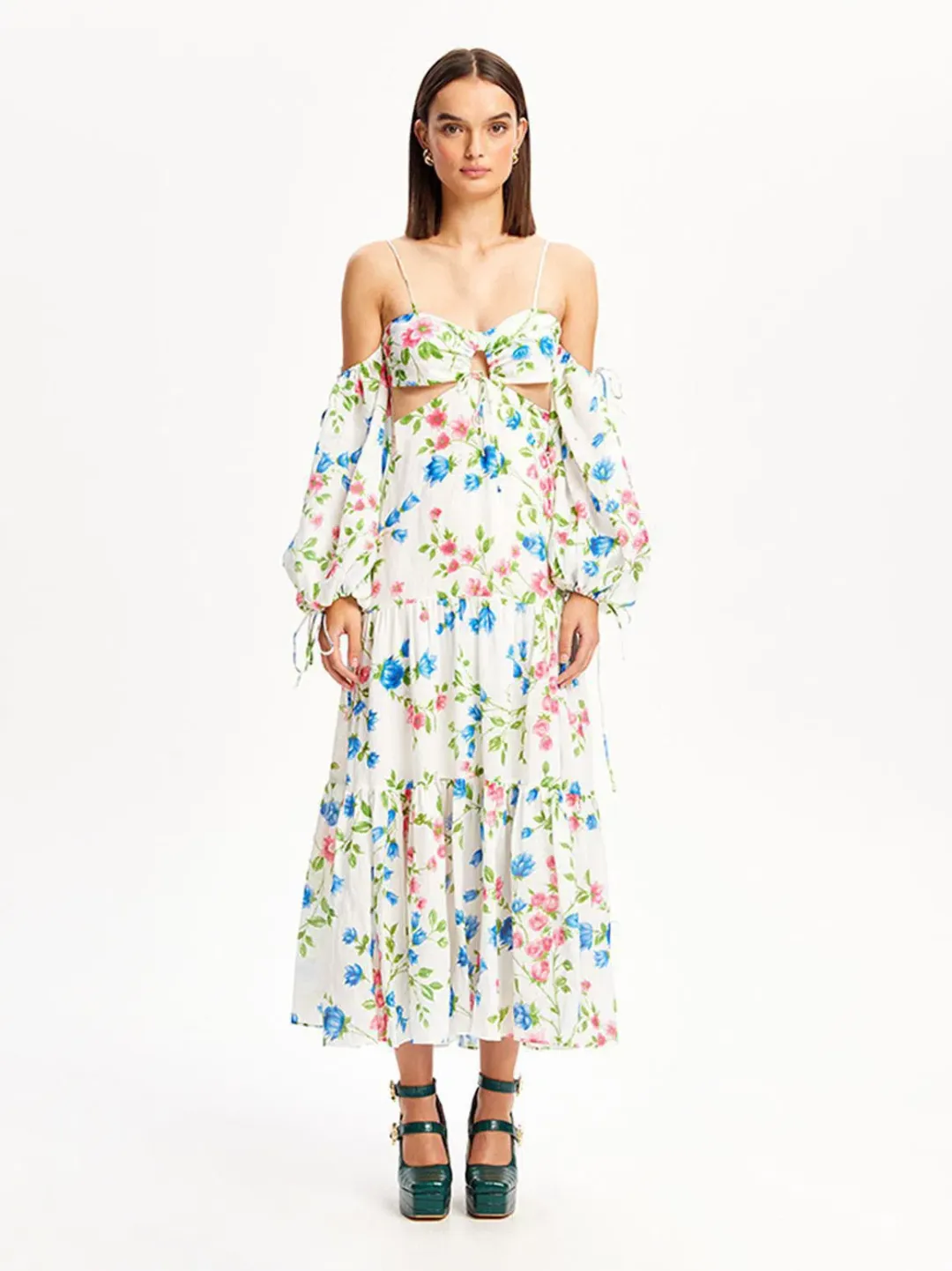 Alice McCall Rolling Meadows Midi Dress Bluebell Print Size 10 for rent on The Volte - main image