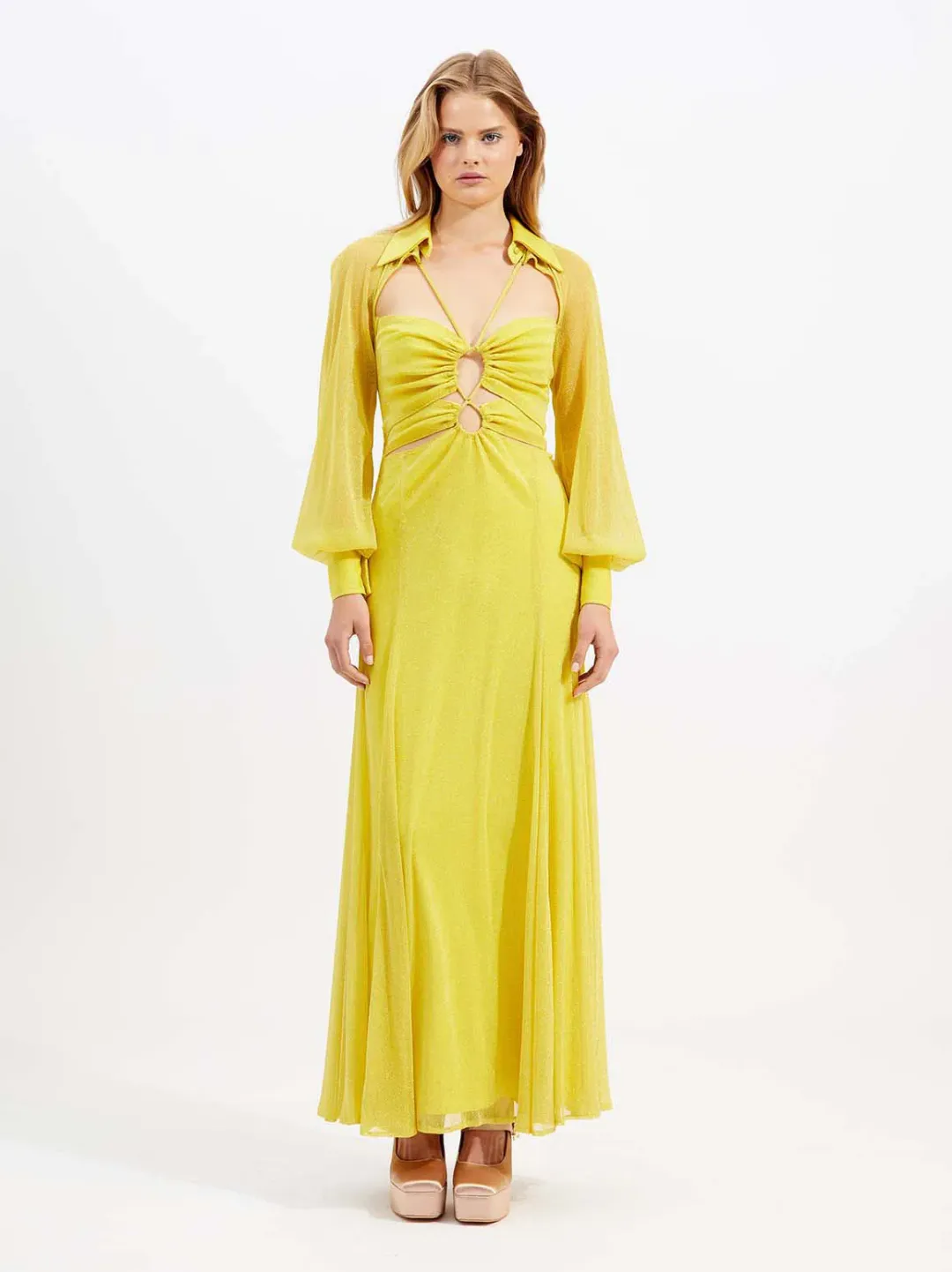 Alice McCall Sunset Kiss Midi Dress in Mango Size 10 for rent on The Volte - main image