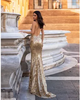 Alamour Nicola Gown Gold Sequin Size 8 for rent on The Volte - image 8