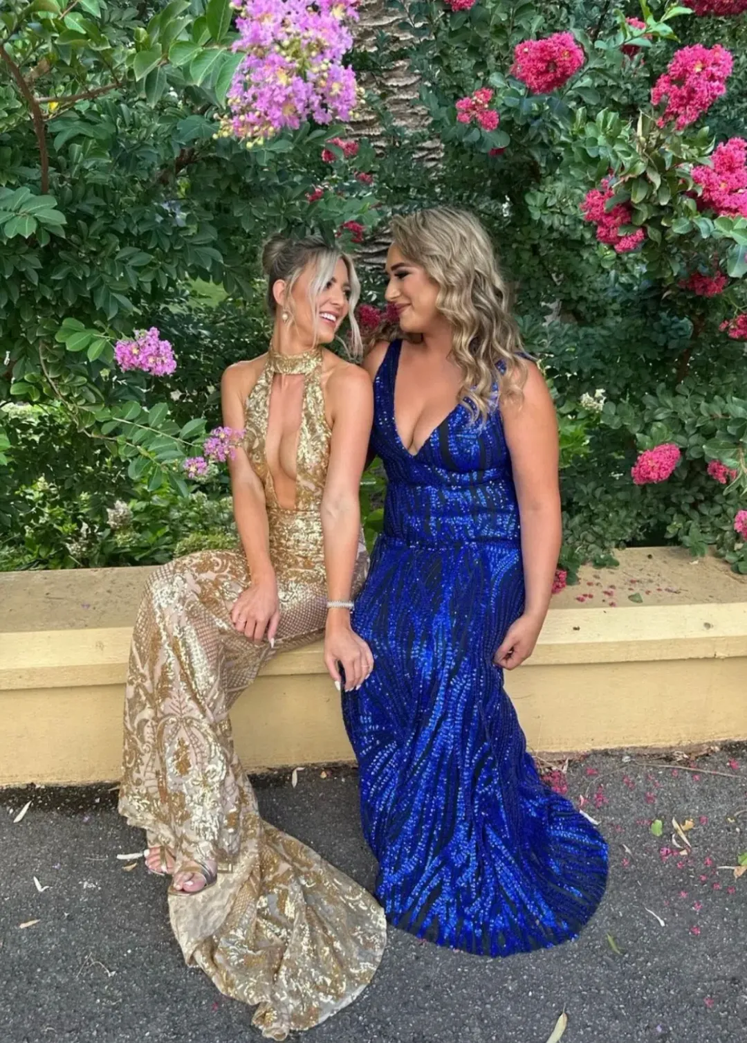 Alamour Nicola Gown Gold Sequin Size 8 for rent on The Volte - main image