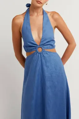 Dissh Layne Cobalt Halter Midi Dress Blue Size 10 for rent on The Volte - image 2