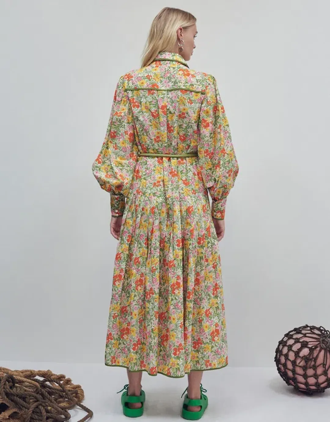 Alémais Cabana Midi Shirtdress Multi Size 8 for rent on The Volte - main image