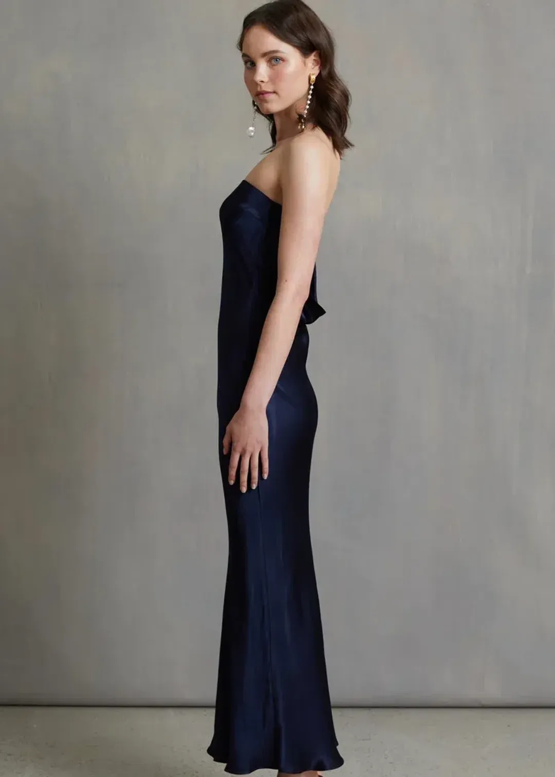 Bec & Bridge Moon Dance Strapless Dress Ink Blue Size 8 for rent on The Volte - main image