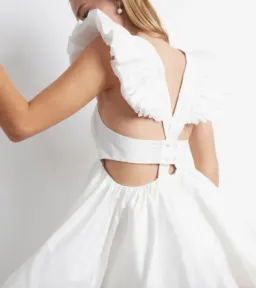 Aje Midsummer Mini Dress White Size 8 for rent on The Volte - image 3