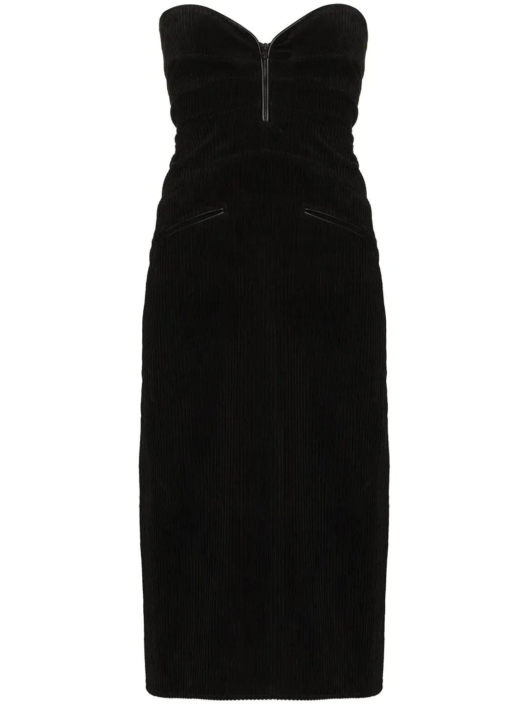 KNWLS Corduroy Shiv Midi Dress Black Size 12 for rent on The Volte - main image
