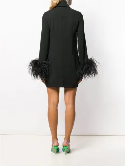 16Arlington Michelle Feather Trim Mini Dress Black Size 8 for rent on The Volte - image 2