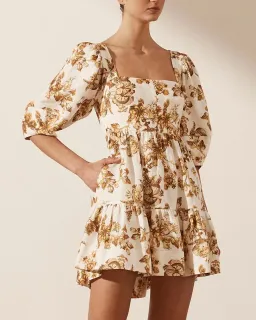 Shona Joy Bella Linen Open Back Mini Dress Print Size 10 for rent on The Volte - image 2