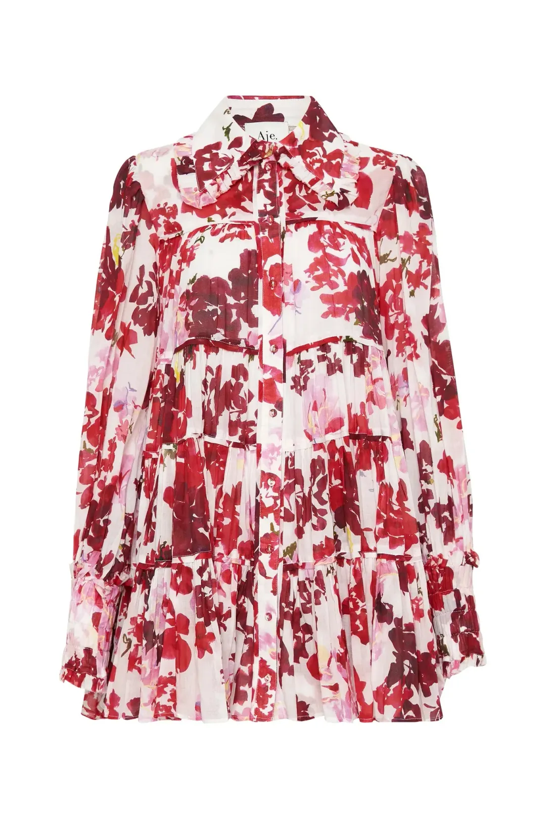 Aje Wilderness Smock Dress Roses Of Provence Print Size 8 for rent on The Volte - main image