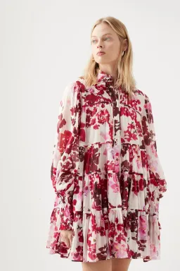 Aje Wilderness Smock Dress Roses Of Provence Print Size 8 for rent on The Volte - image 2