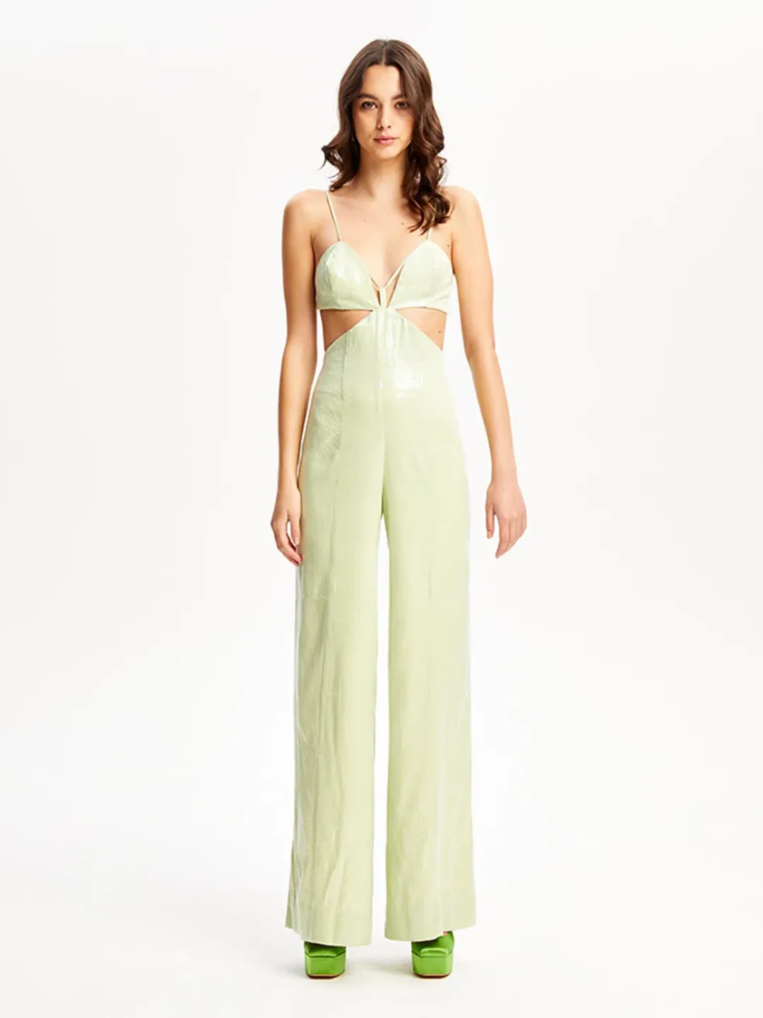 Alice McCall Night Sky Jumpsuit Lime Cream Size 8 for rent on The Volte - main image
