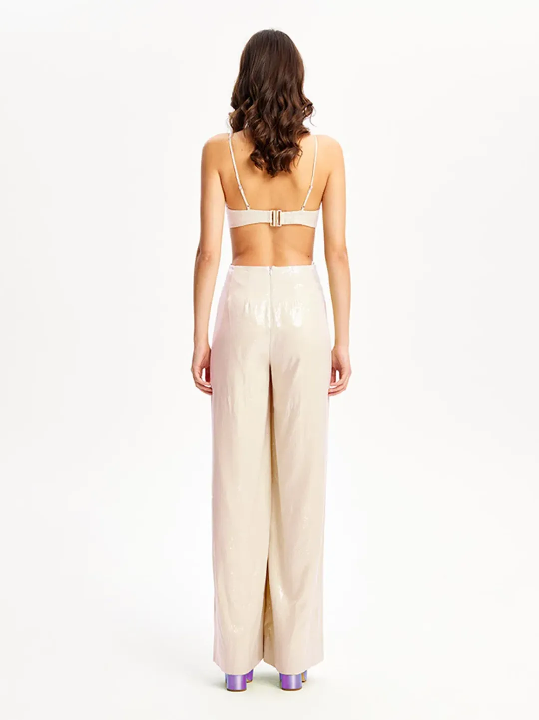 Alice McCall Night Sky Jumpsuit Chai Latte Size 10 for rent on The Volte - main image
