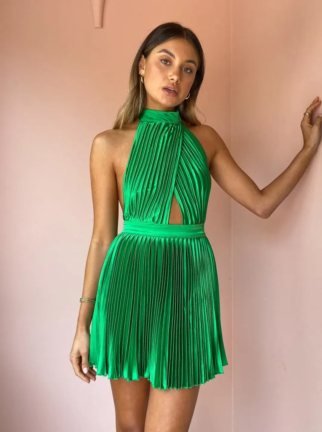 L’idee Renaissance Mini Dress Green Size 6 for rent on The Volte - main image