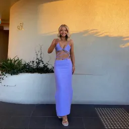 Christopher Esber Lattice Bra Dress Lilac Size 6 for rent on The Volte - image 2