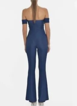 MISHA Malika Off Shoulder Jumpsuit Navy Size 8/S for rent on The Volte - image 2